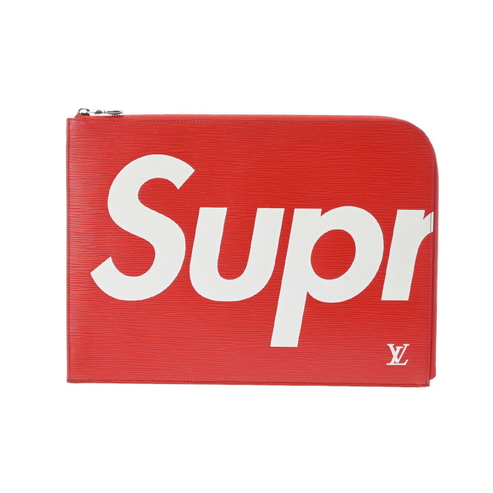 Louis Vuitton Epi Pochette Jour Supreme Red White Clutch Bag